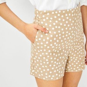 Ann Taylor Tan Polka Dot High Waist Shorts